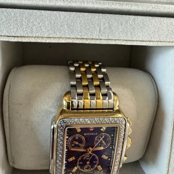 MICHELE Deco Diamond Chronograph Watch Head & Bracelet, 33mm - Picture 11 of 16